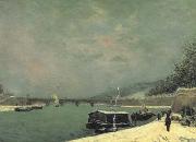 Paul Gauguin The Seine at the Pont d'lena,Snowy Weathe (mk07) oil painting reproduction